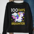 100Th Day Of School Unicorn 100 Days Brighter Kindergarten Sweatshirt Gifts for Old Women