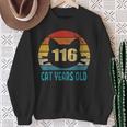 116 Cat Years Old Retro 25Th Birthday Cat Lovers Sweatshirt Gifts for Old Women