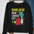 18Th Birthday Boy Der Lauch Ist Endlich 18 Jahre Black Sweatshirt Geschenke für alte Frauen