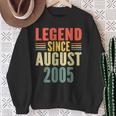18Th Birthday Legend Since August 2005 18 Years Old Vintage Sweatshirt Gifts for Old Women