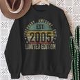18Th Birthday Vintage 18 Year Old Est 2005 Limited Edition Sweatshirt Gifts for Old Women