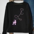1950'S Sock Hop Costume 50S Theme Dog Pink Poodle Heart Top Sweatshirt Gifts for Old Women
