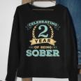 2 Year Sober Sobriety Anniversary Recovery Men Sweatshirt Gifts for Old Women