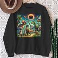 2024 Solar Eclipse Dinosaurs Wearing Glasses Totality Sweatshirt Gifts for Old Women
