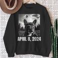2024 Solar Eclipse French Bulldog Selfie Sweatshirt Gifts for Old Women