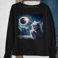 2024 Total Solar Eclipse Cat Wearing Glasses Totality Cat Sweatshirt Gifts for Old Women