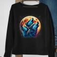 3 Wolves Howling At The Moon Wolf Animal Sweatshirt Gifts for Old Women