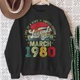 44 Years Old Legend Since March 1980 44Th Birthday Men Sweatshirt Gifts for Old Women
