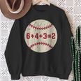 6432 Baseball Double Play Retro Baseball Player Sweatshirt Gifts for Old Women