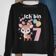 7 Jahre Alt Ich Bin 7 Hirsch Deer 7Th Birthday Black Sweatshirt Geschenke für alte Frauen