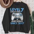 7Th Birthday Boy Seven Gamer Level 7 Unlocked Sweatshirt Gifts for Old Women