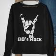 80S Rock N Roll Band Hand Horns Vintage Style Sweatshirt Gifts for Old Women