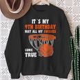 9 Year Old Happy 9Th Birthday Basketball 9Th Birthday Sweatshirt Gifts for Old Women