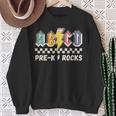 Abcd Pre-K Kindergarten Rocks Pencil Lightning Teachers Rock Sweatshirt Gifts for Old Women