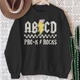 Abcd Pre-K Rocks Pencil Lightning Leopard Students Teachers Sweatshirt Gifts for Old Women