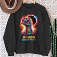Akron Ohio Total Solar Eclipse 2024Rex Dinosaur Colorful Sweatshirt Gifts for Old Women