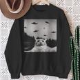 Alien Ufo Cat Sweatshirt Geschenke für alte Frauen