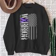 Alzheimers Warrior Vertical American Flag Awareness Ribbon Sweatshirt Gifts for Old Women