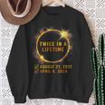 America Solar Eclipse Twice In Lifetime 2024 Solar Eclipse Sweatshirt Gifts for Old Women