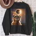 America Totality 04 08 24 Solar Eclipse 2024 Cat Selfie Sweatshirt Gifts for Old Women