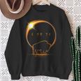 American Bison Buffalo Solar 2024 Eclipse Sweatshirt Gifts for Old Women