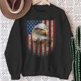 American Flag Bald Eagle Patriotic Red White Blue Sweatshirt Gifts for Old Women