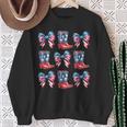 American Flag Boots And Bows 4Th Of July Cowgirl Western Sweatshirt Gifts for Old Women