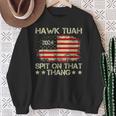 American Flag Hawk Tuah 24 Spit On That Thang Sweatshirt Gifts for Old Women