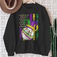 American Flag Mardi Gras Fleur De Lis Baseball Ball Sweatshirt Gifts for Old Women