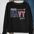 American Flag Proud Navy Sister Sweatshirt Gifts for Old Women