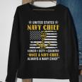 American Veteran Once A Navy Chief Always A Navy Chief Sweatshirt Gifts for Old Women