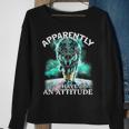 Apparently I Have An Attitude Wolf Sweatshirt Gifts for Old Women