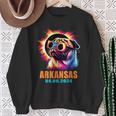 Arkansas Total Solar Eclipse 2024 Pug Dog With Glasses Sweatshirt Gifts for Old Women