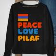 Armenian Flag Peace Love Pilaf Armenian Rice Lover Food Sweatshirt Gifts for Old Women