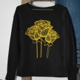 Artistic Yellow Roses Geometric Line Drawing Sweatshirt Gifts for Old Women