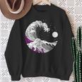 Asexual Pride Lgbtq Ace Flag Japanese Great Wave Sweatshirt Gifts for Old Women