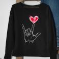 Asl I Love You Hand Sign Language Heart Valentine's Day Sweatshirt Gifts for Old Women