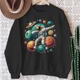 Astronaut Dabbing Planets Astronaut Science Space Sweatshirt Gifts for Old Women