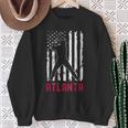 Atlanta American Flag Baseball Weathered Sweatshirt Gifts for Old Women