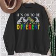 Autism Awareness Dinosaur Kid Boys It's Ok To Be Different Sweatshirt Gifts for Old Women