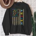 Autism Awareness Flag American Flag Autism Dad Mom Sweatshirt Gifts for Old Women