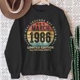 Awesome March 1986 Vintage 38Th Birthday Made In 1986 Sweatshirt Gifts for Old Women