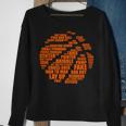 Basketball-Wortwolke Schwarzes Sweatshirt, Sportmotiv Tee Geschenke für alte Frauen