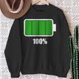 Battery 100 Battery Fully Charged Battery Full Sweatshirt Gifts for Old Women