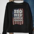 Bbq Beer Guns & Freedom Vintage Usa Flag Bbq Drinking Gun Sweatshirt Gifts for Old Women