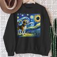 Beagle Dog Solar Eclipse Glasses 2024 Van Gogh Starry Night Sweatshirt Gifts for Old Women