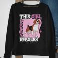 Beagle Quote This Girl Loves Beagles Sweatshirt Gifts for Old Women