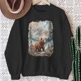 Bear And Fox Mountain Hiker Nature Camping Outdoors Retro Sweatshirt Gifts for Old Women