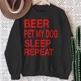 Beer Pet Dog Sleep Repeat Red LDogsLove Sweatshirt Gifts for Old Women