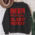 Beer Pet Lab Sleep Repeat Red CDogLove Sweatshirt Gifts for Old Women